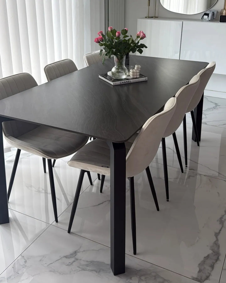 Set of 4 Dining Chairs Velvet Beige Brelle