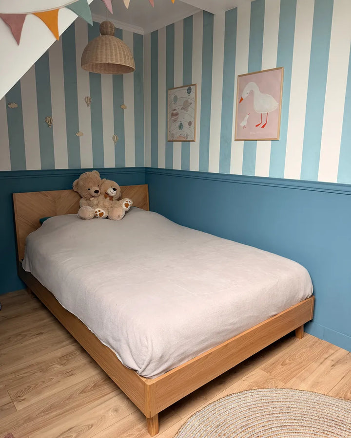 Bed 140 x 200 cm (EU Double) Light Oak Peri