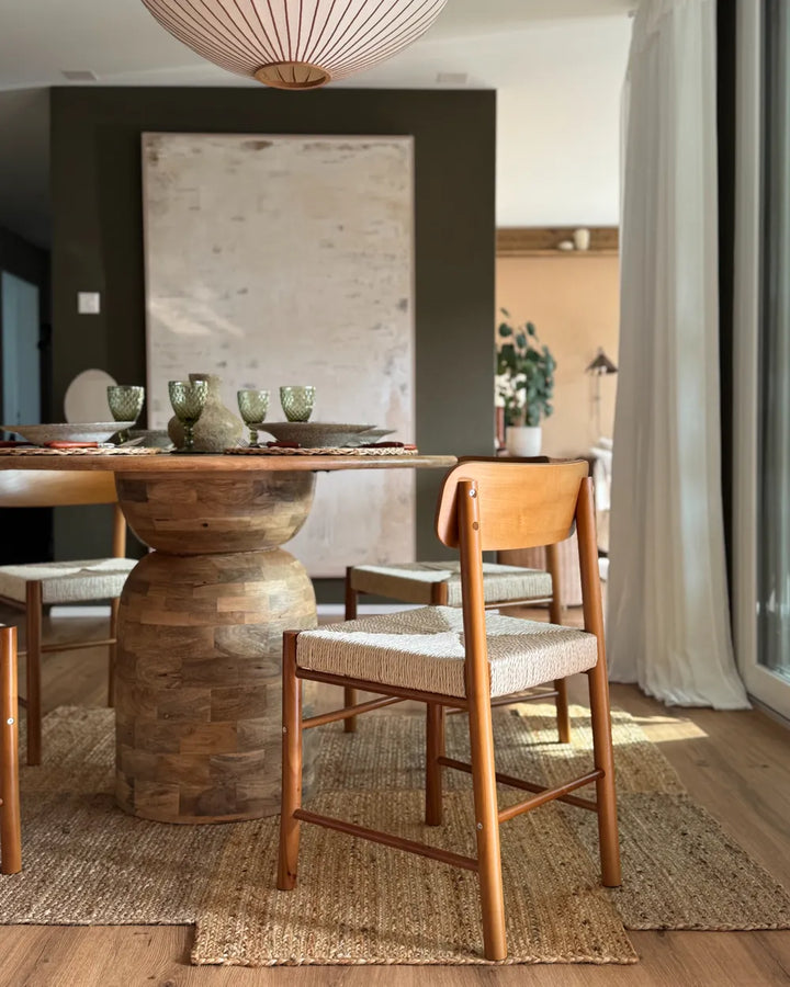 Set of 2 Dining Chairs Wood Brown Cara
