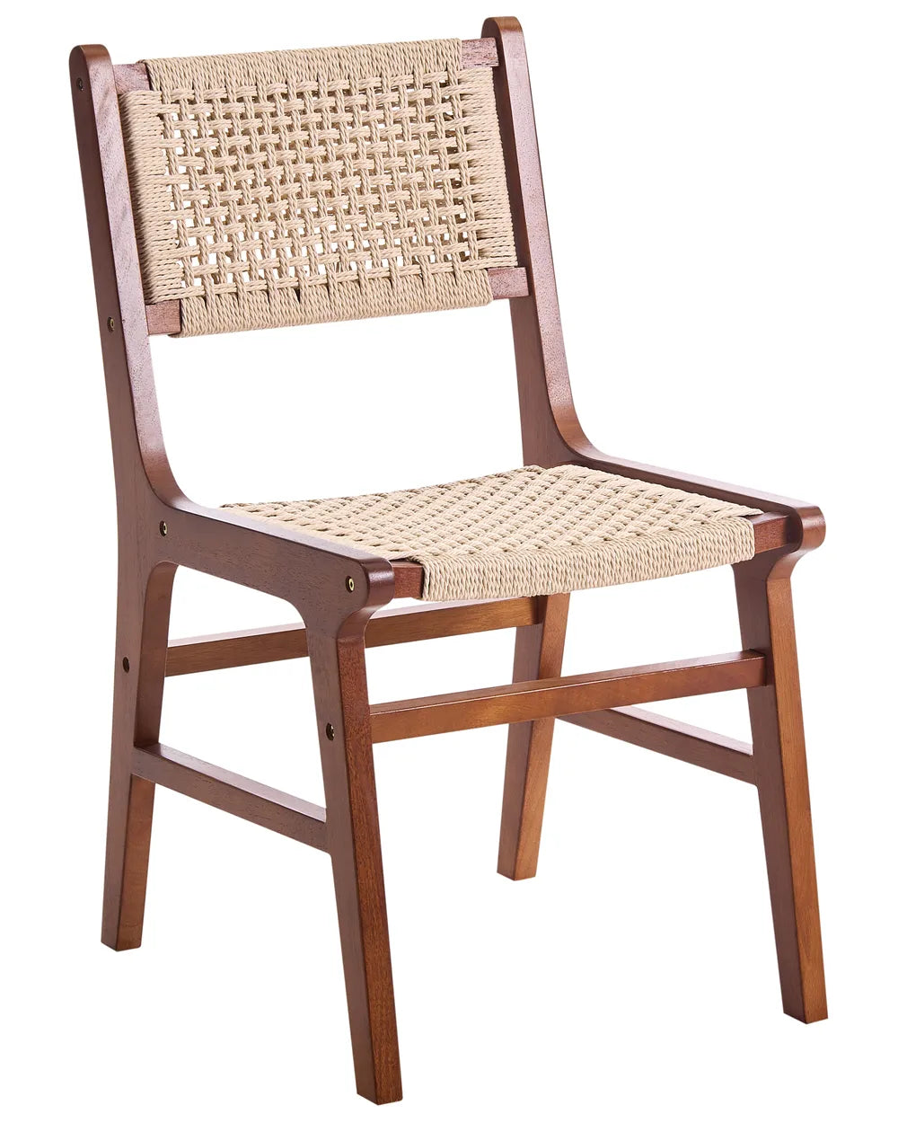 Set of 2 Dining Chairs Wood Brown/ Beige Harry