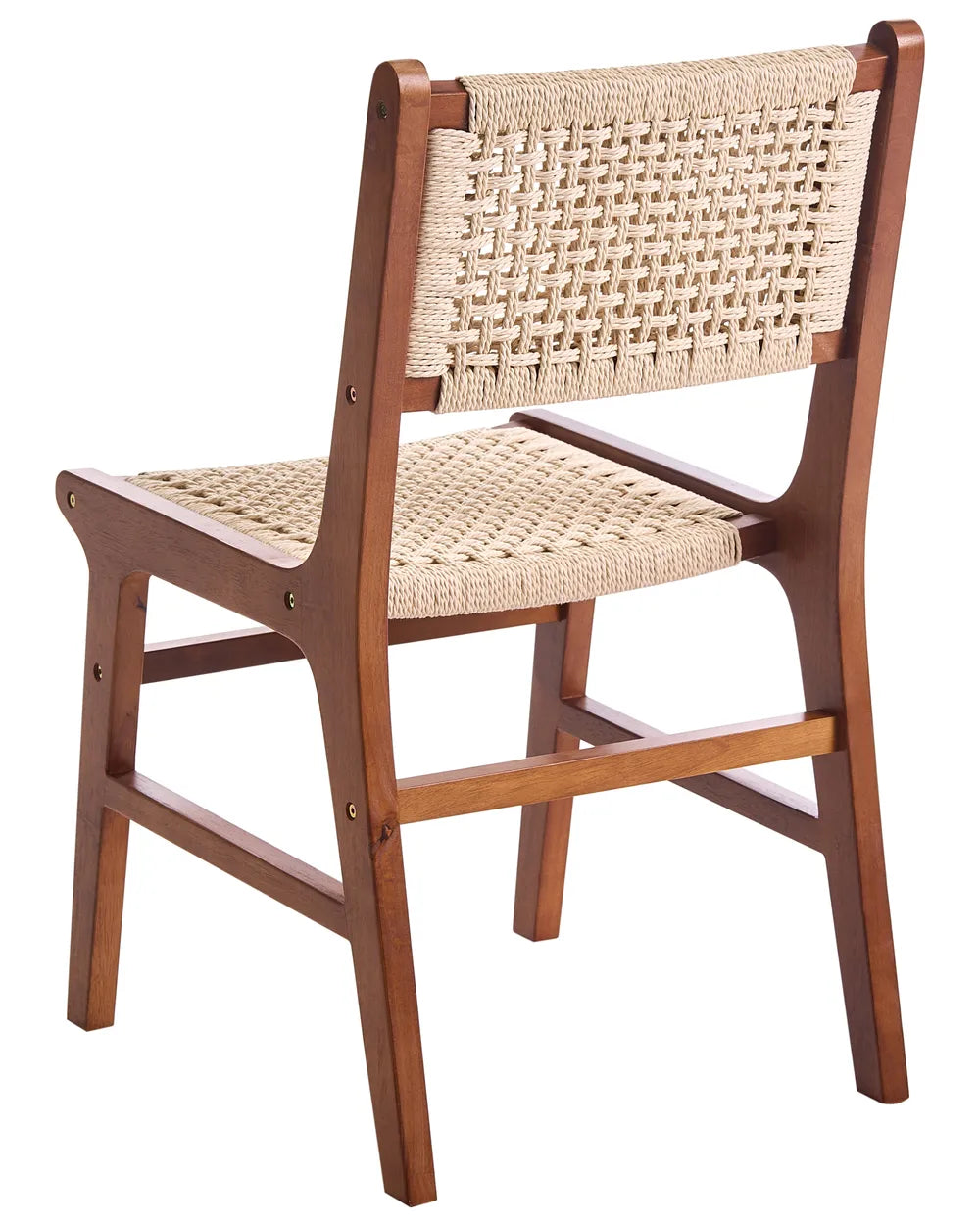 Set of 2 Dining Chairs Wood Brown/ Beige Harry