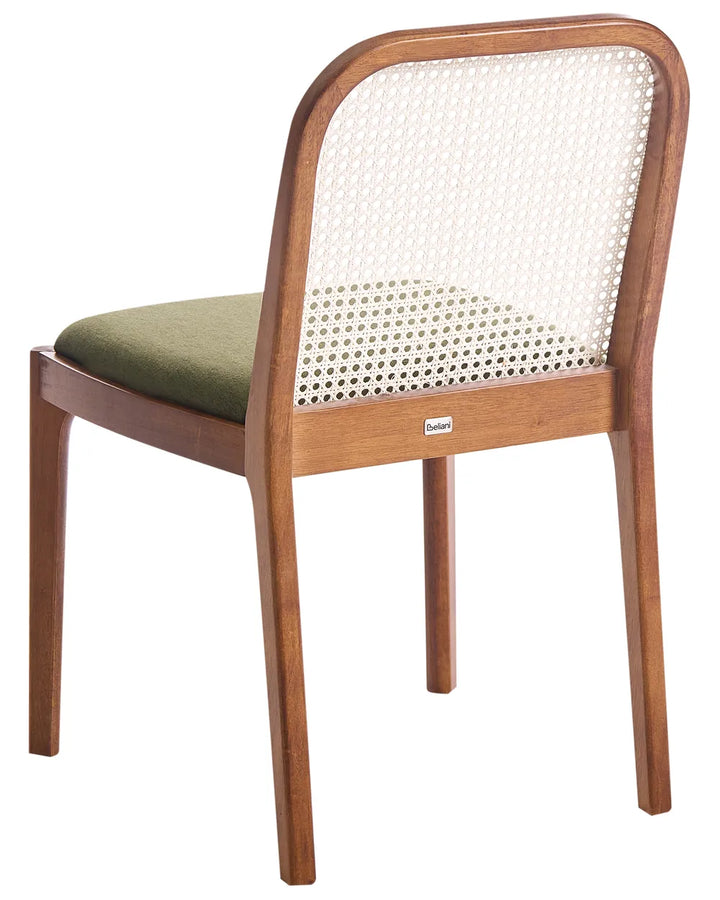 Set of 2 Dining Chairs Fabric Brown/ Green Deena
