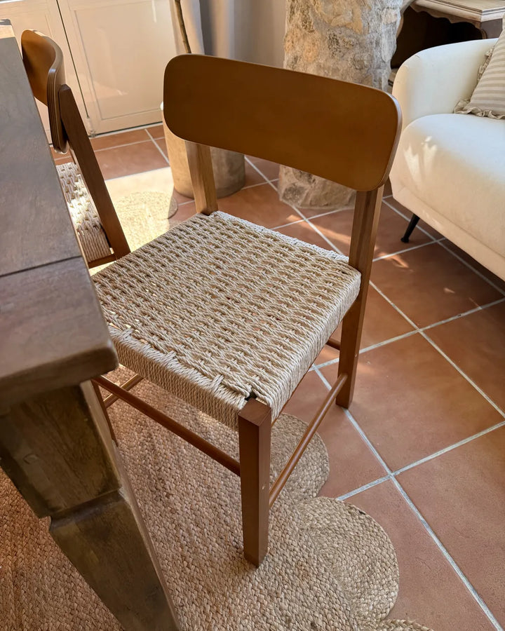 Set of 2 Dining Chairs Wood Brown Louie