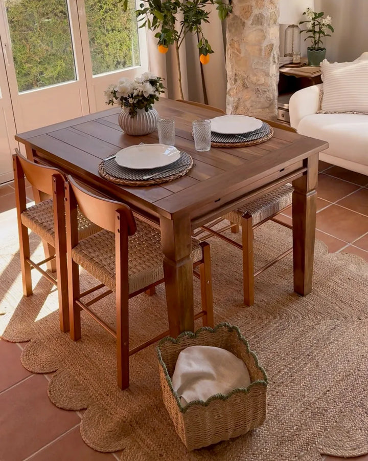 Set of 2 Dining Chairs Wood Brown Louie