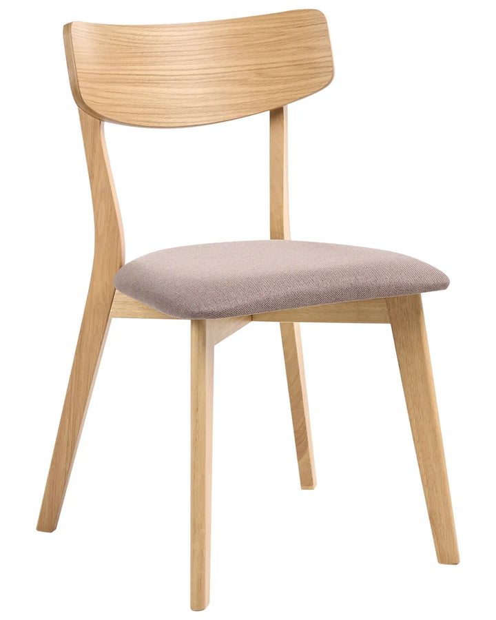 Set of 2 Dining Chairs Wood Light Brown/ Brown Faith