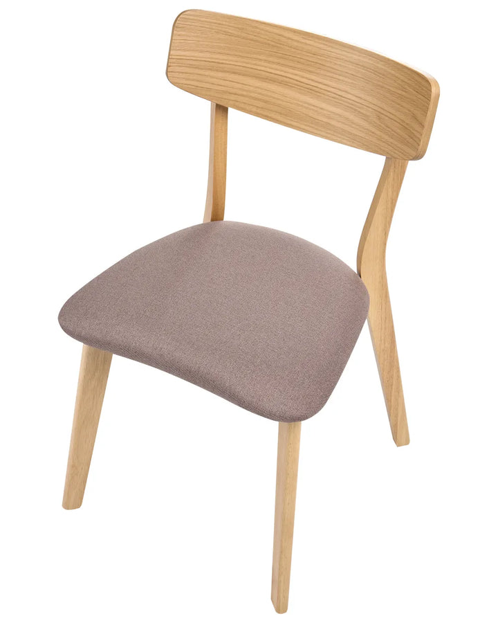 Set of 2 Dining Chairs Wood Light Brown/ Brown Faith