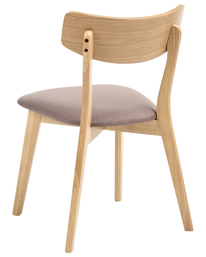 Set of 2 Dining Chairs Wood Light Brown/ Brown Faith