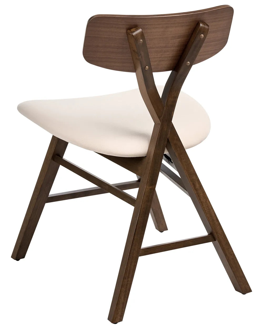 Set of 2 Dining Chairs Wood Brown/ Off-White Shelly