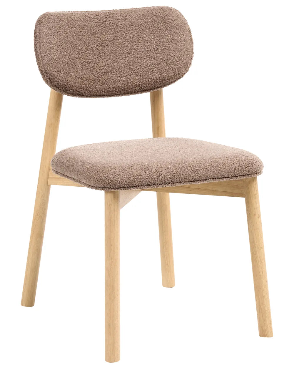 Set of 2 Dining Chairs Boucle Light Brown/ Taupe Vea