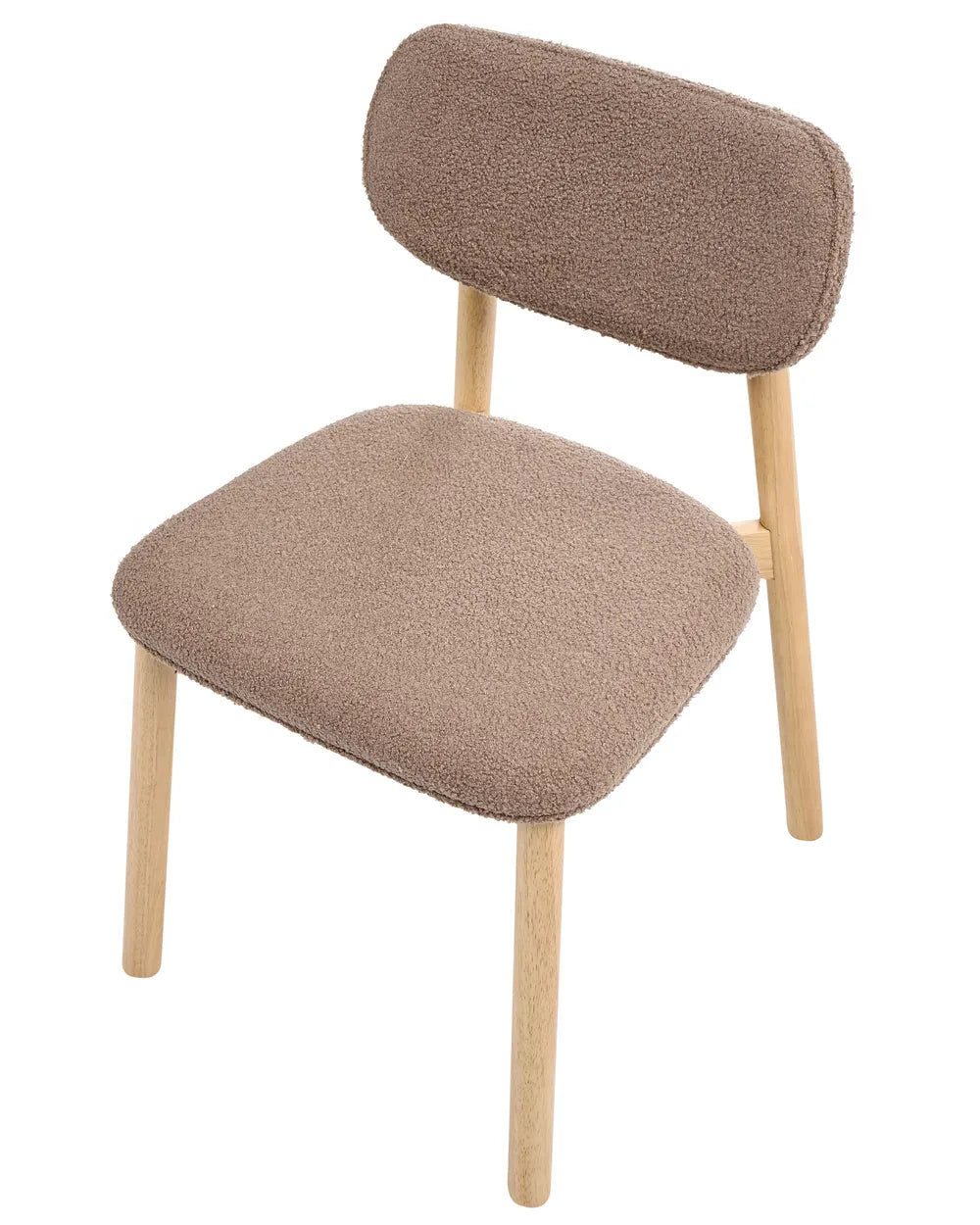 Set of 2 Dining Chairs Boucle Light Brown/ Taupe Vea