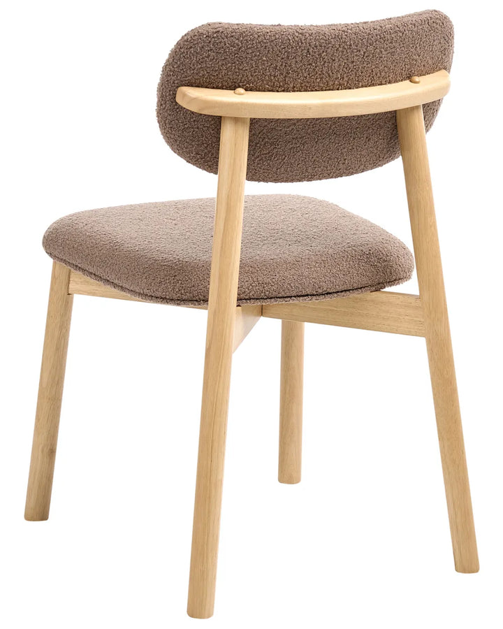 Set of 2 Dining Chairs Boucle Light Brown/ Taupe Vea