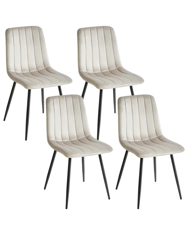 Set of 4 Dining Chairs Velvet Beige Brelle