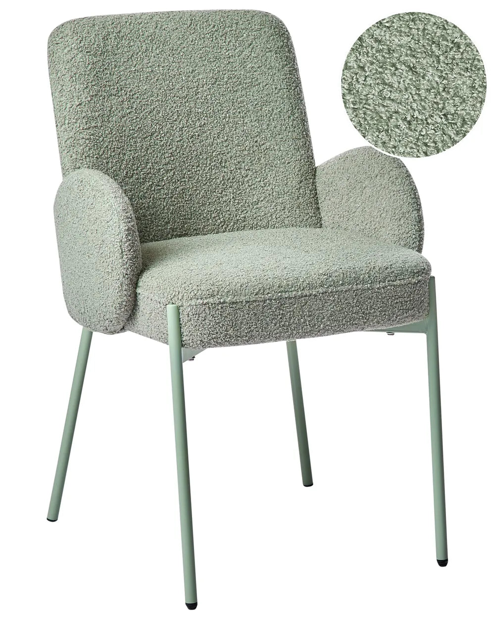 Dining Chair Boucle Light Green Howdy