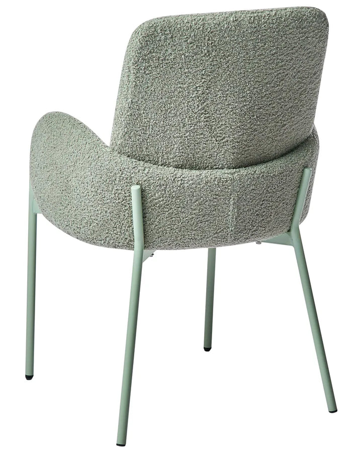 Dining Chair Boucle Light Green Howdy