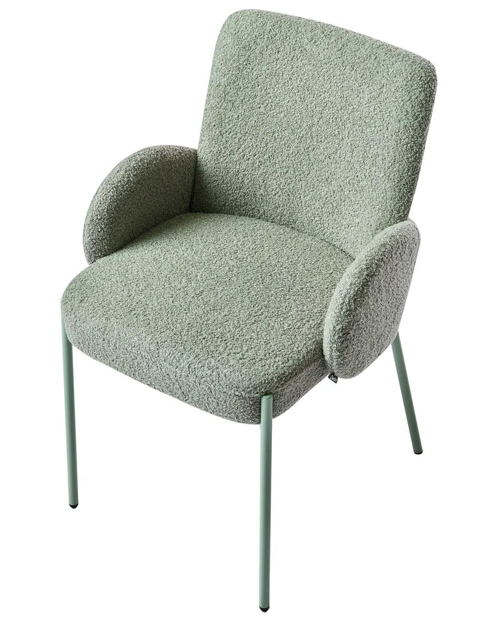 Dining Chair Boucle Light Green Howdy