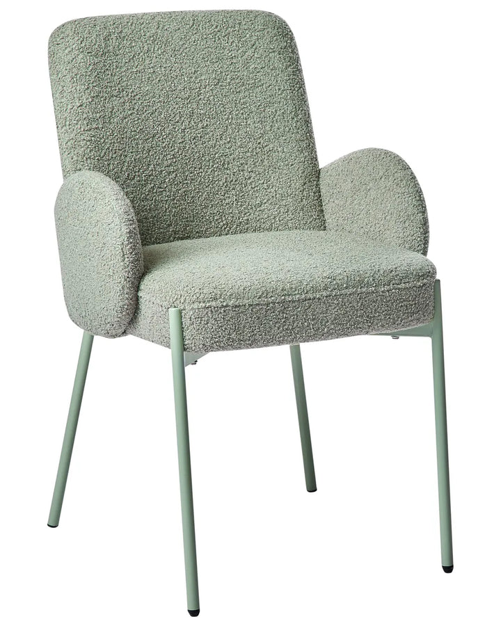 Dining Chair Boucle Light Green Howdy