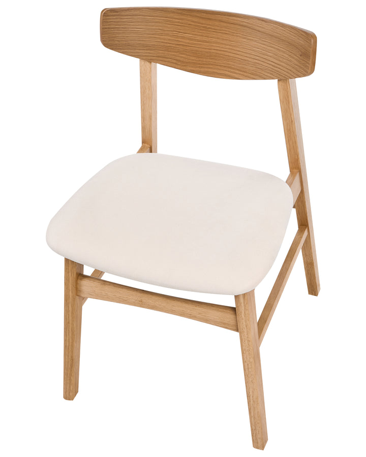 Set of 2 Dining Chairs Wood Light Brown/ Off-White Molly
