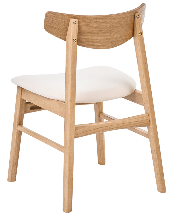 Set of 2 Dining Chairs Wood Light Brown/ Off-White Molly