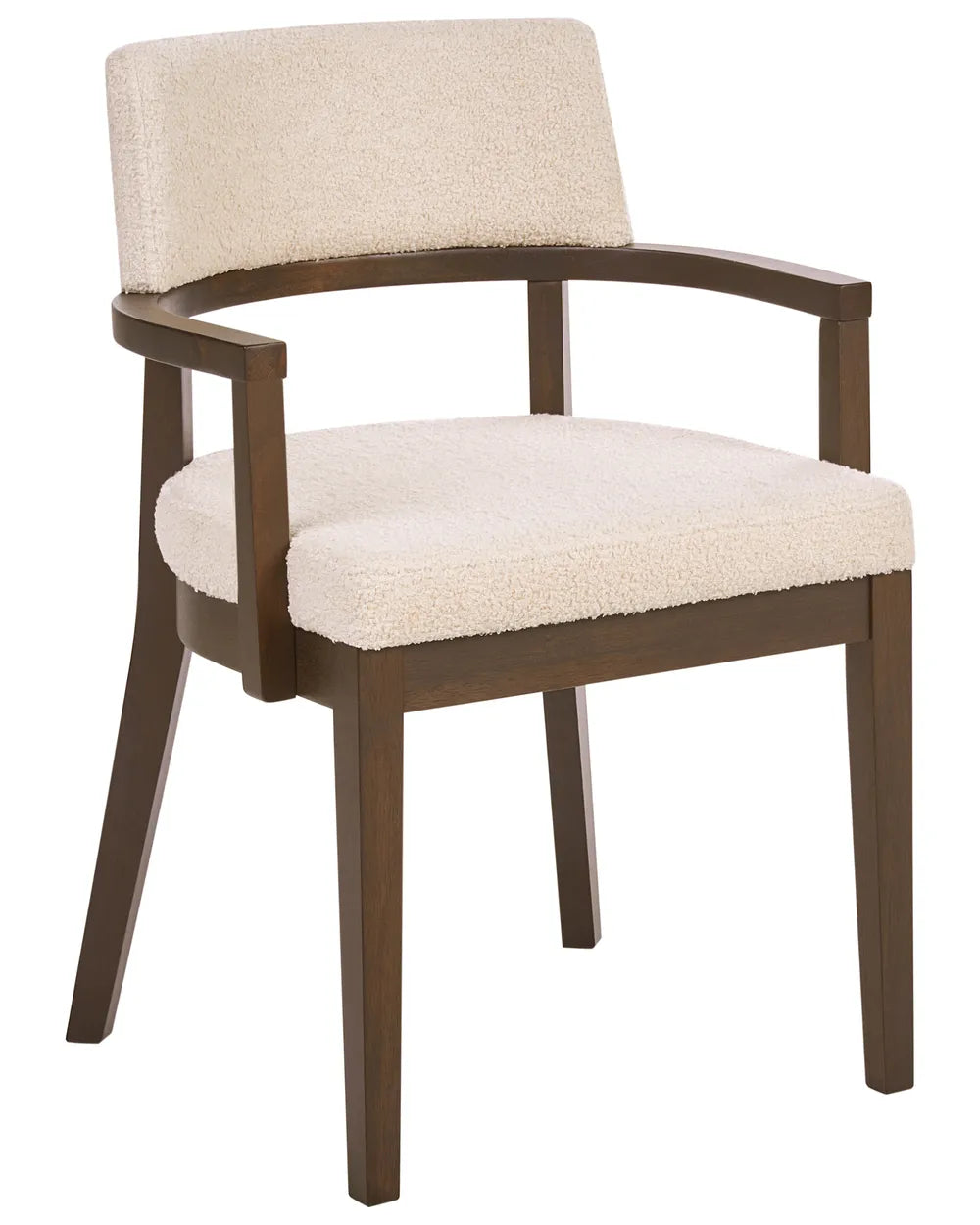 Set of 2 Dining Chairs Boucle Dark Brown/ Off-White Katy