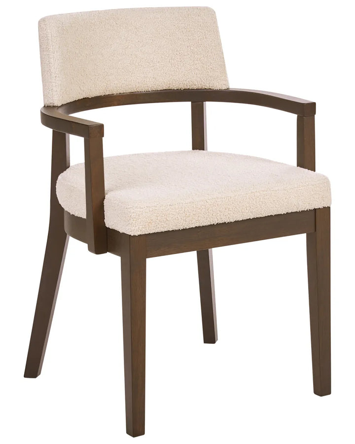Set of 2 Dining Chairs Boucle Dark Brown/ Off-White Katy