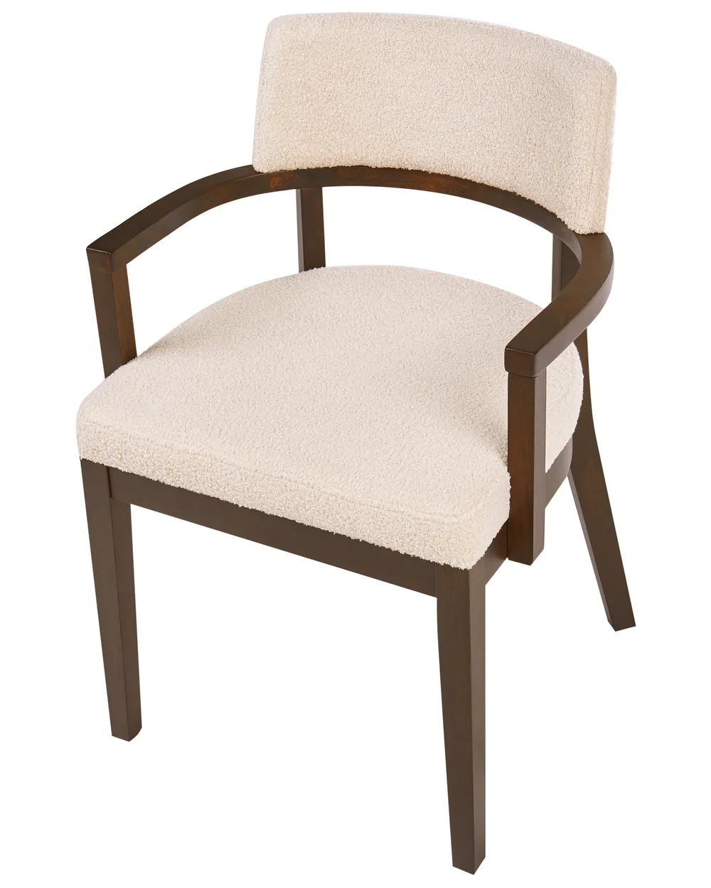 Set of 2 Dining Chairs Boucle Dark Brown/ Off-White Katy