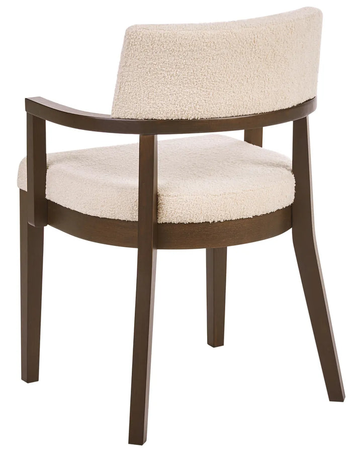 Set of 2 Dining Chairs Boucle Dark Brown/ Off-White Katy