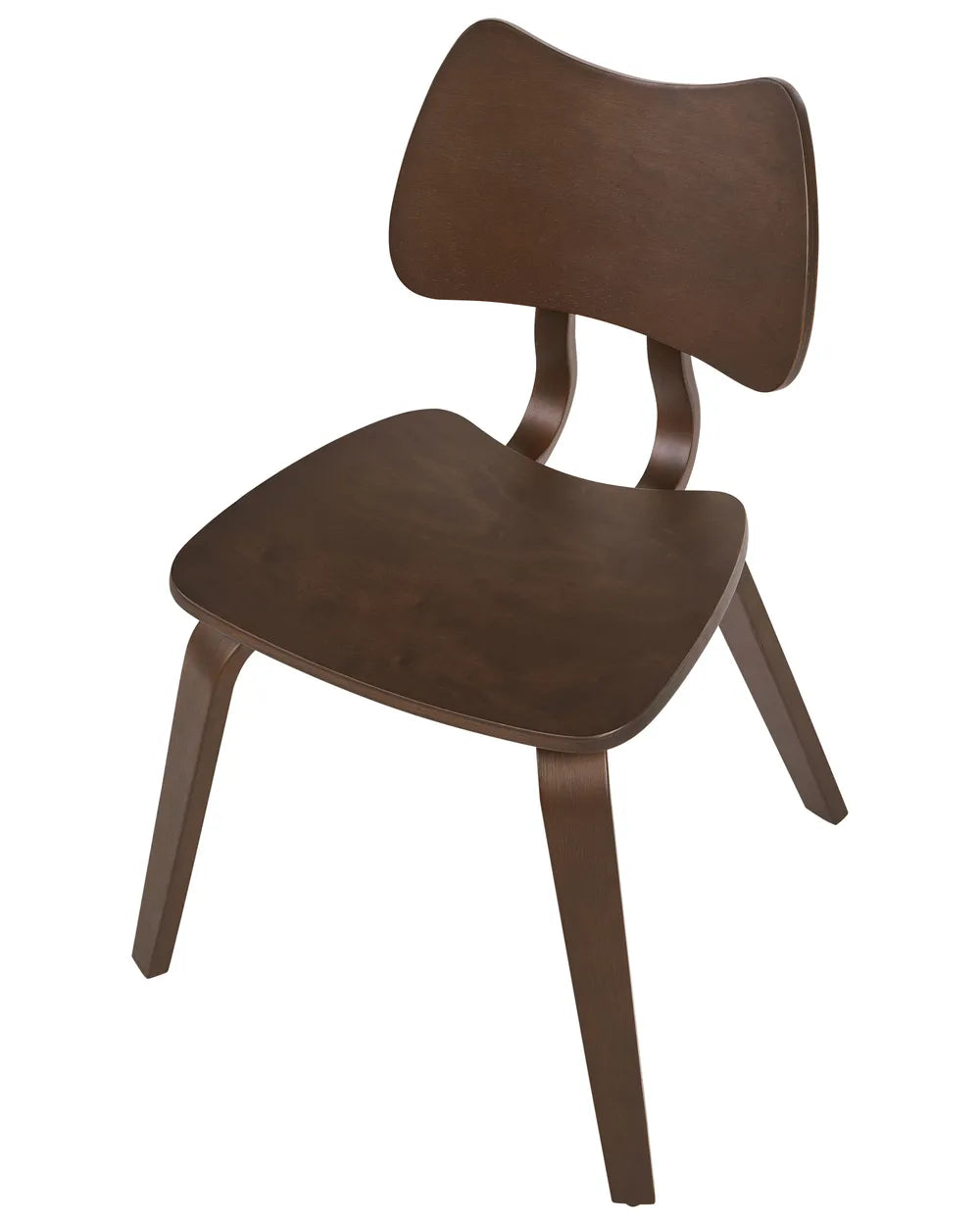 Set of 2 Dining Chairs Wood Dark Brown Lea