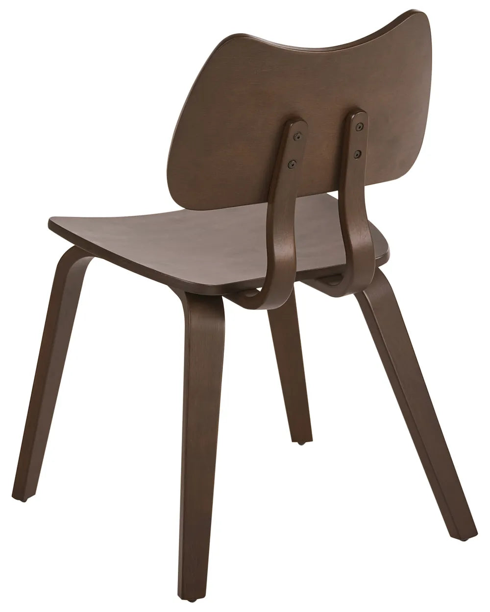 Set of 2 Dining Chairs Wood Dark Brown Lea