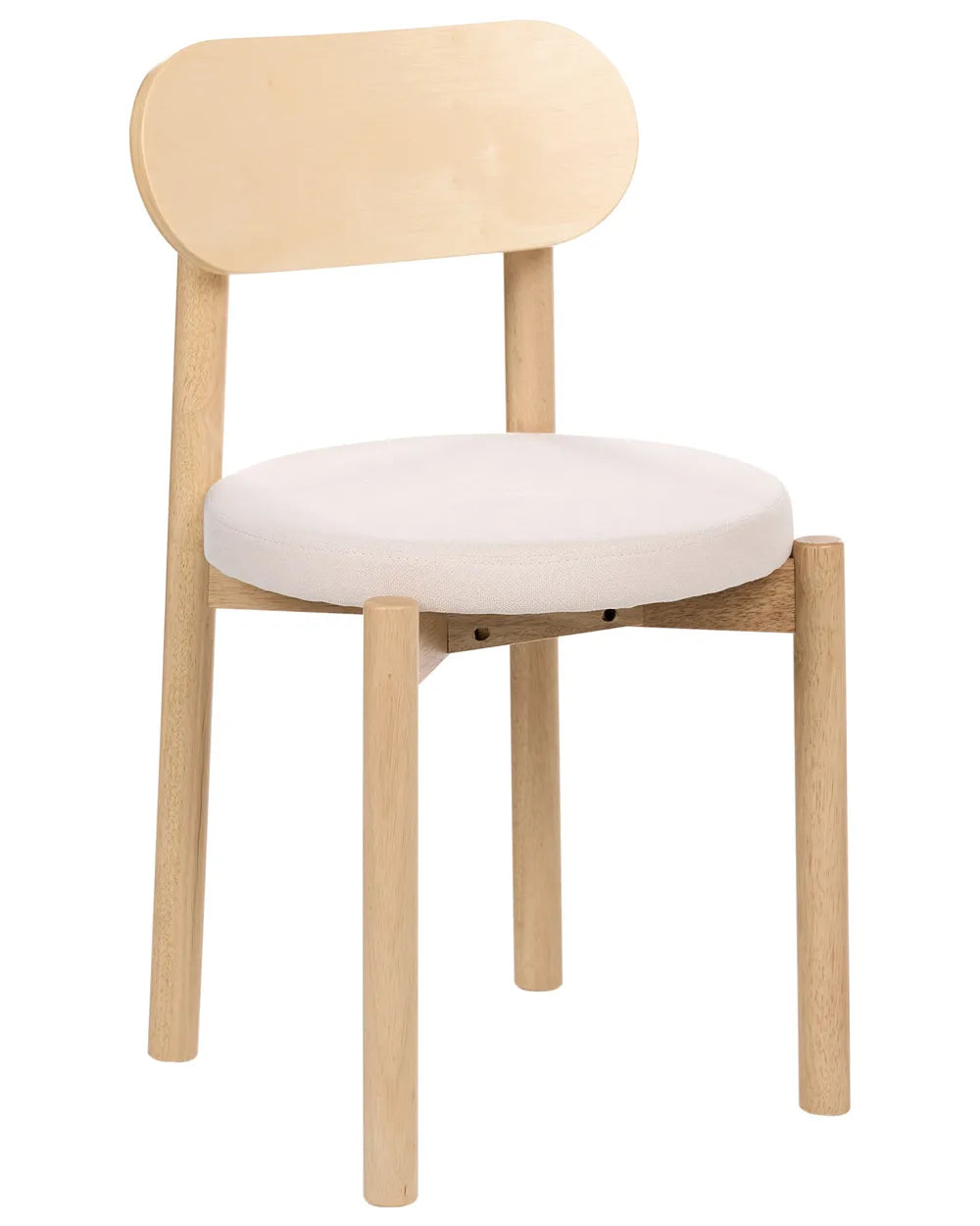 Set of 2 Dining Chairs Wood Light Brown/ Light Beige Vera