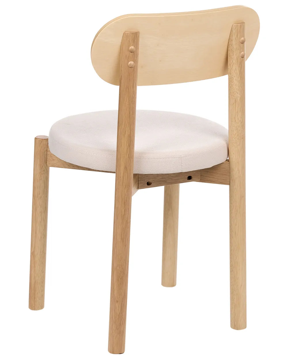 Set of 2 Dining Chairs Wood Light Brown/ Light Beige Vera