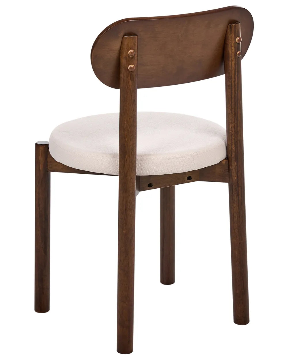 Set of 2 Dining Chairs Wood Brown/ Light Beige Vera