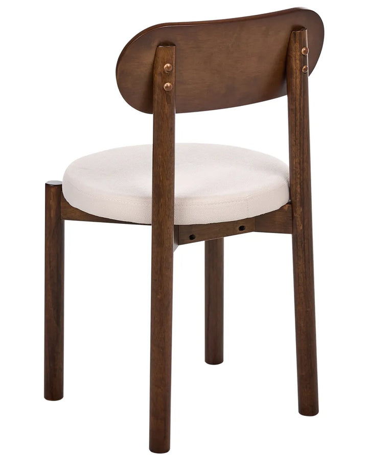 Set of 2 Dining Chairs Wood Brown/ Light Beige Vera