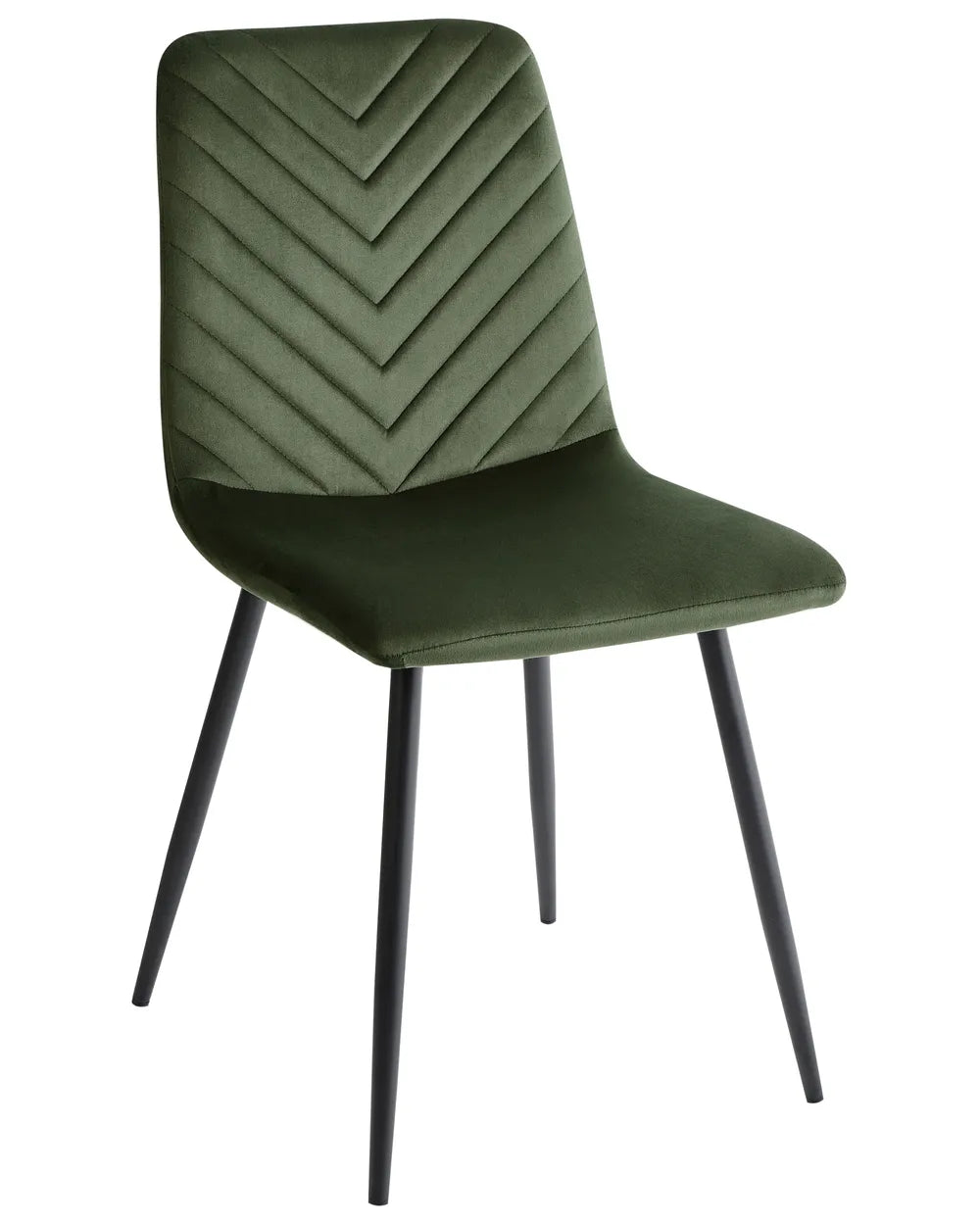 Set of 4 Dining Chairs Velvet Olive Green Selena