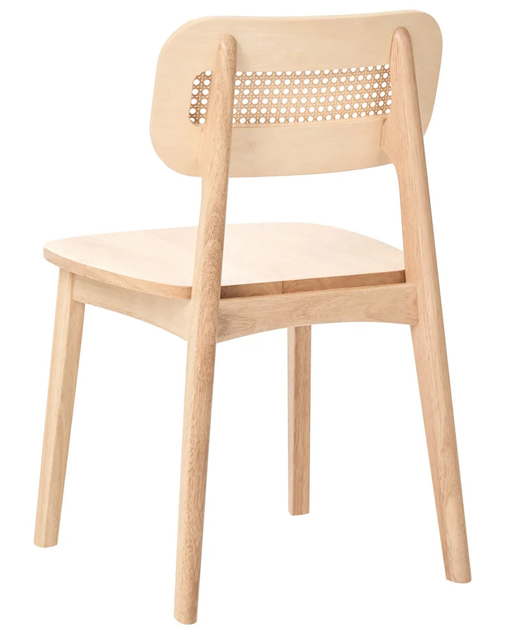 Set of 2 Dining Chairs Wood Light Brown Chase