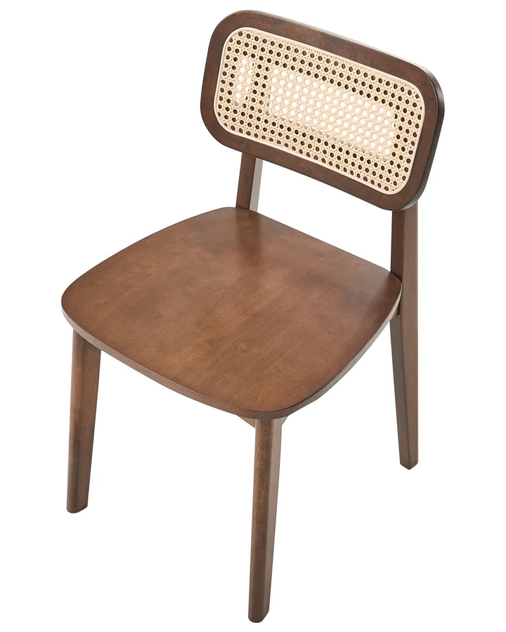 Set of 2 Dining Chairs Wood Light Brown/ Brown Chase