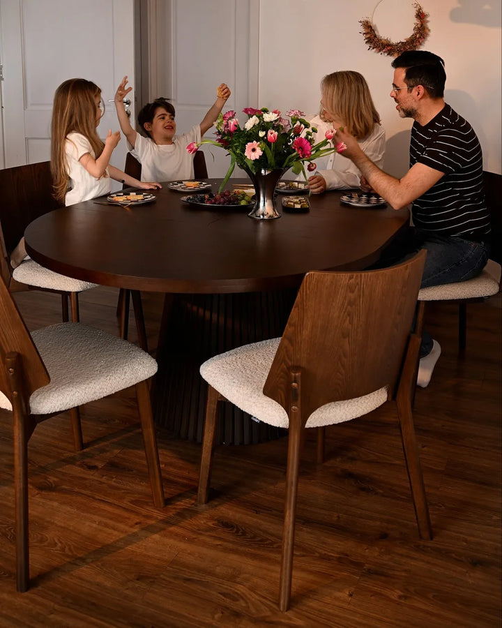 Set of 2 Dining Chairs Brown/ Light Beige Dolene