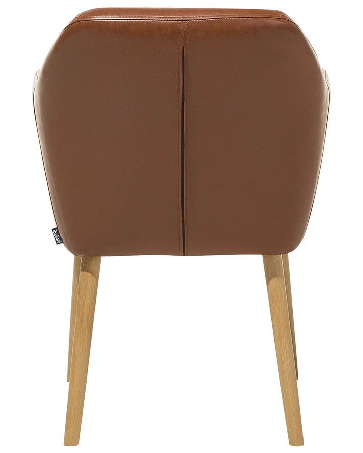 Dining Chair Faux Leather Golden Brown Texas