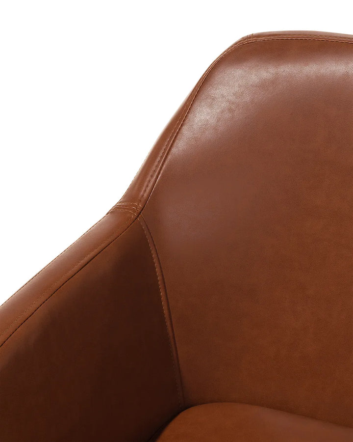 Dining Chair Faux Leather Golden Brown Texas