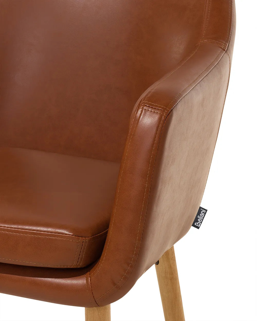 Dining Chair Faux Leather Golden Brown Texas