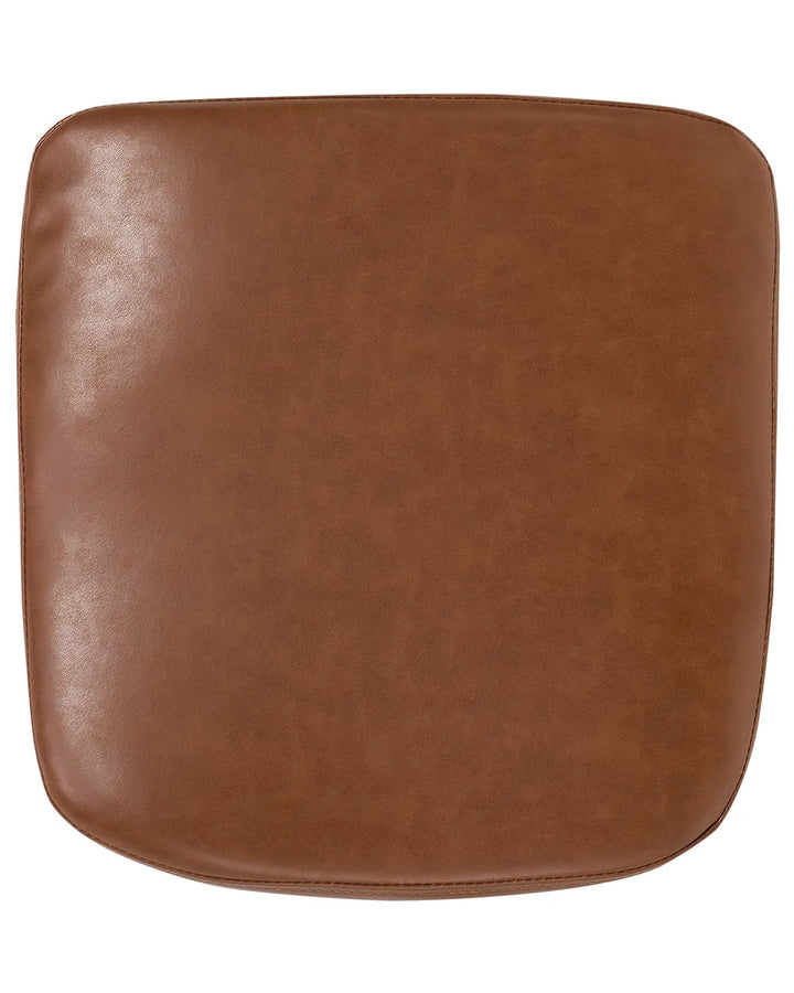 Dining Chair Faux Leather Golden Brown Texas