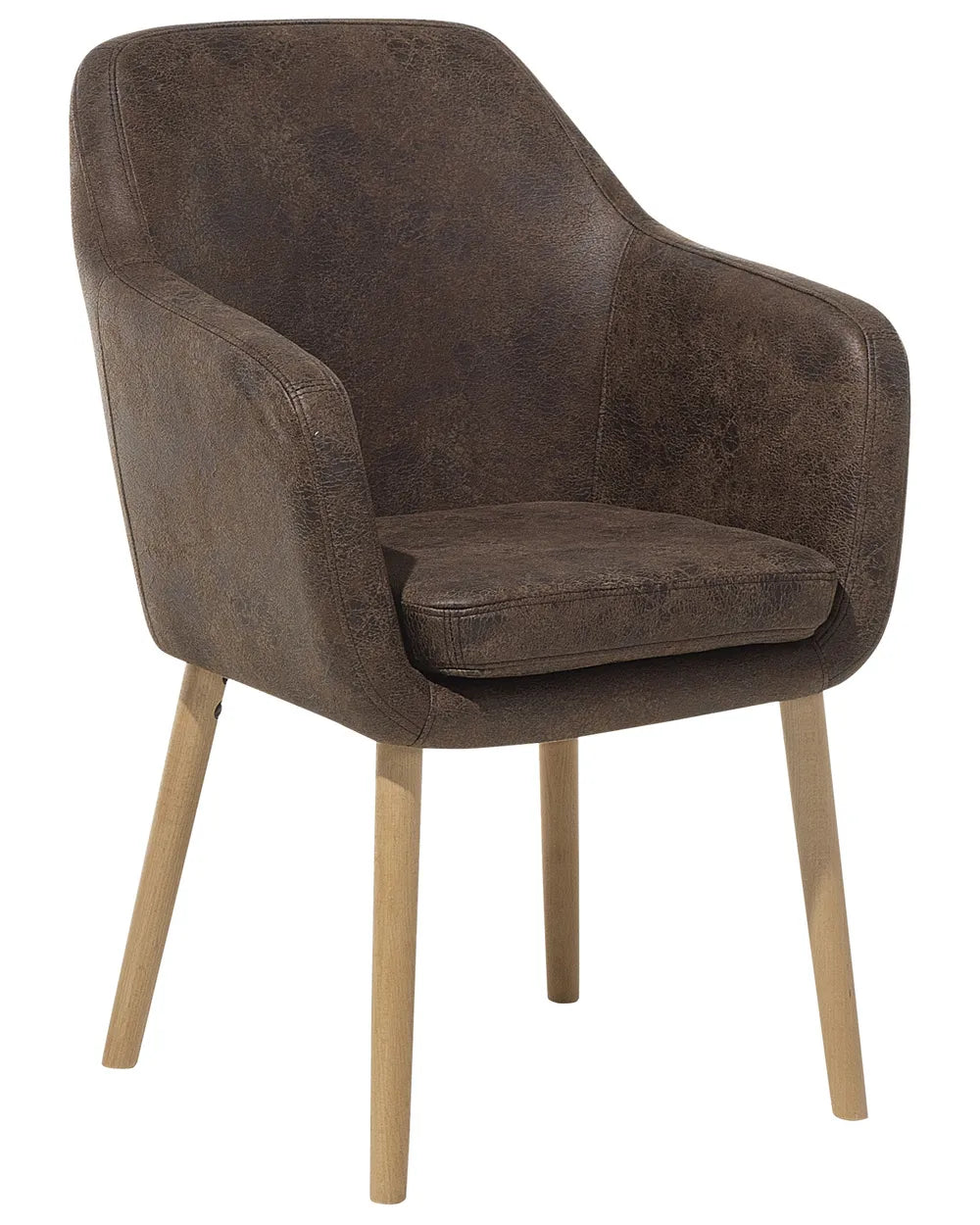Dining Chair Faux Leather Dark Brown Texas