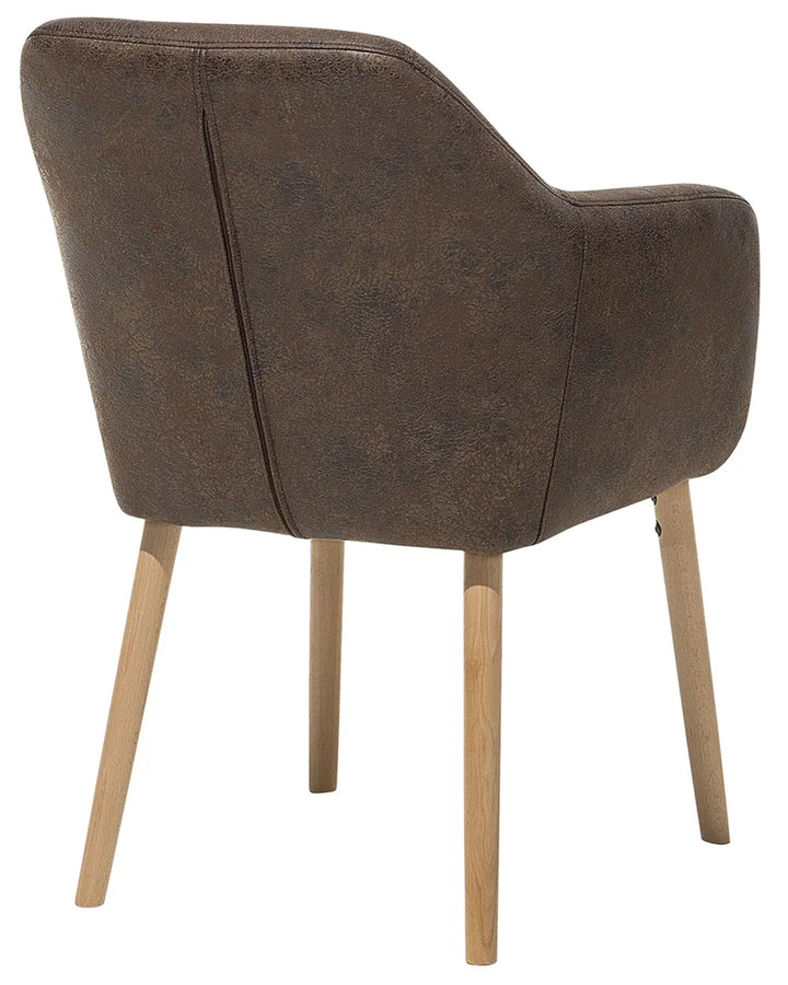 Dining Chair Faux Leather Dark Brown Texas