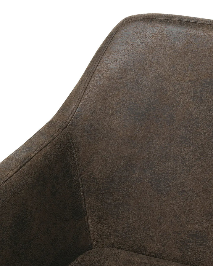 Dining Chair Faux Leather Dark Brown Texas