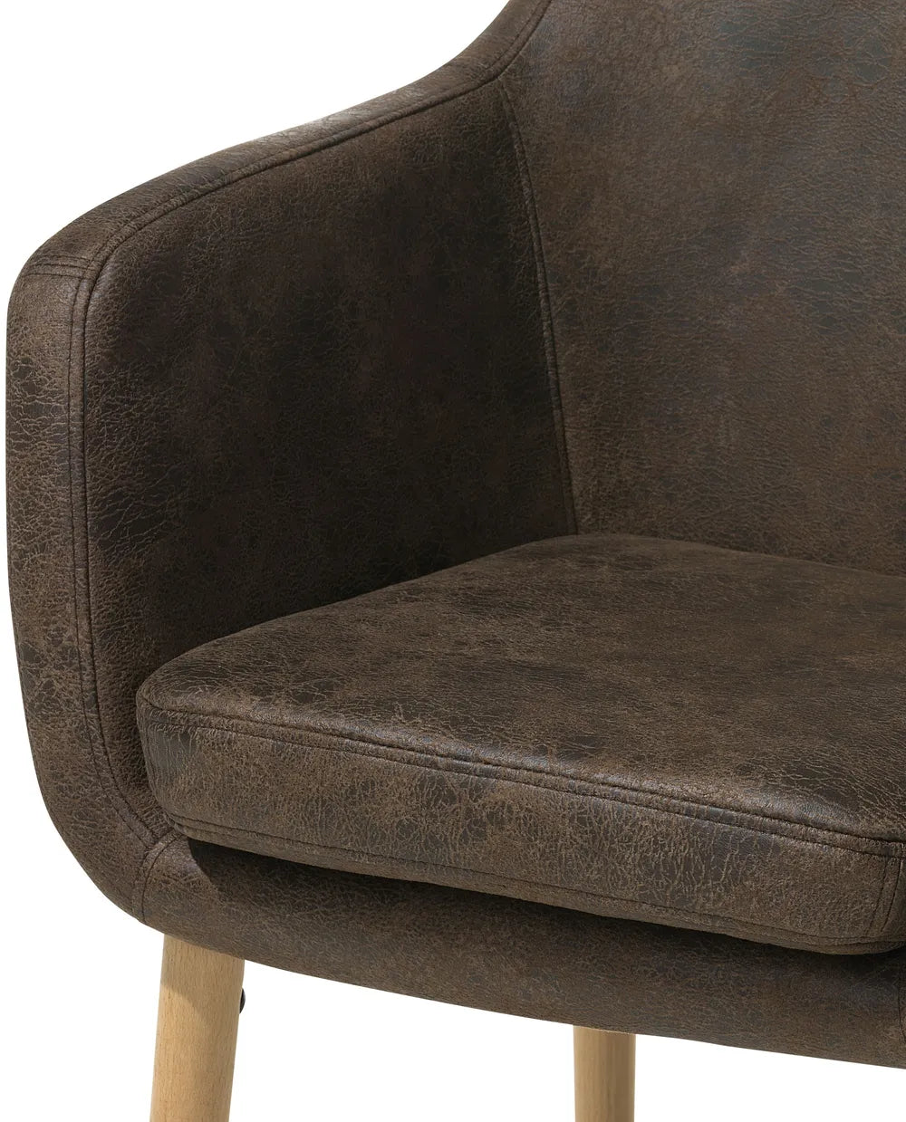 Dining Chair Faux Leather Dark Brown Texas