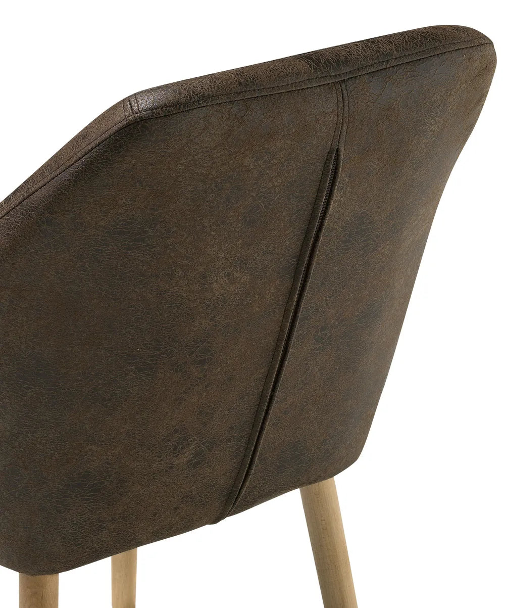 Dining Chair Faux Leather Dark Brown Texas