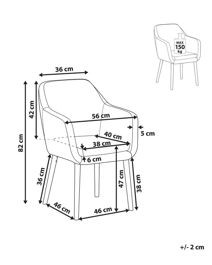 Dining Chair Faux Leather Dark Brown Texas