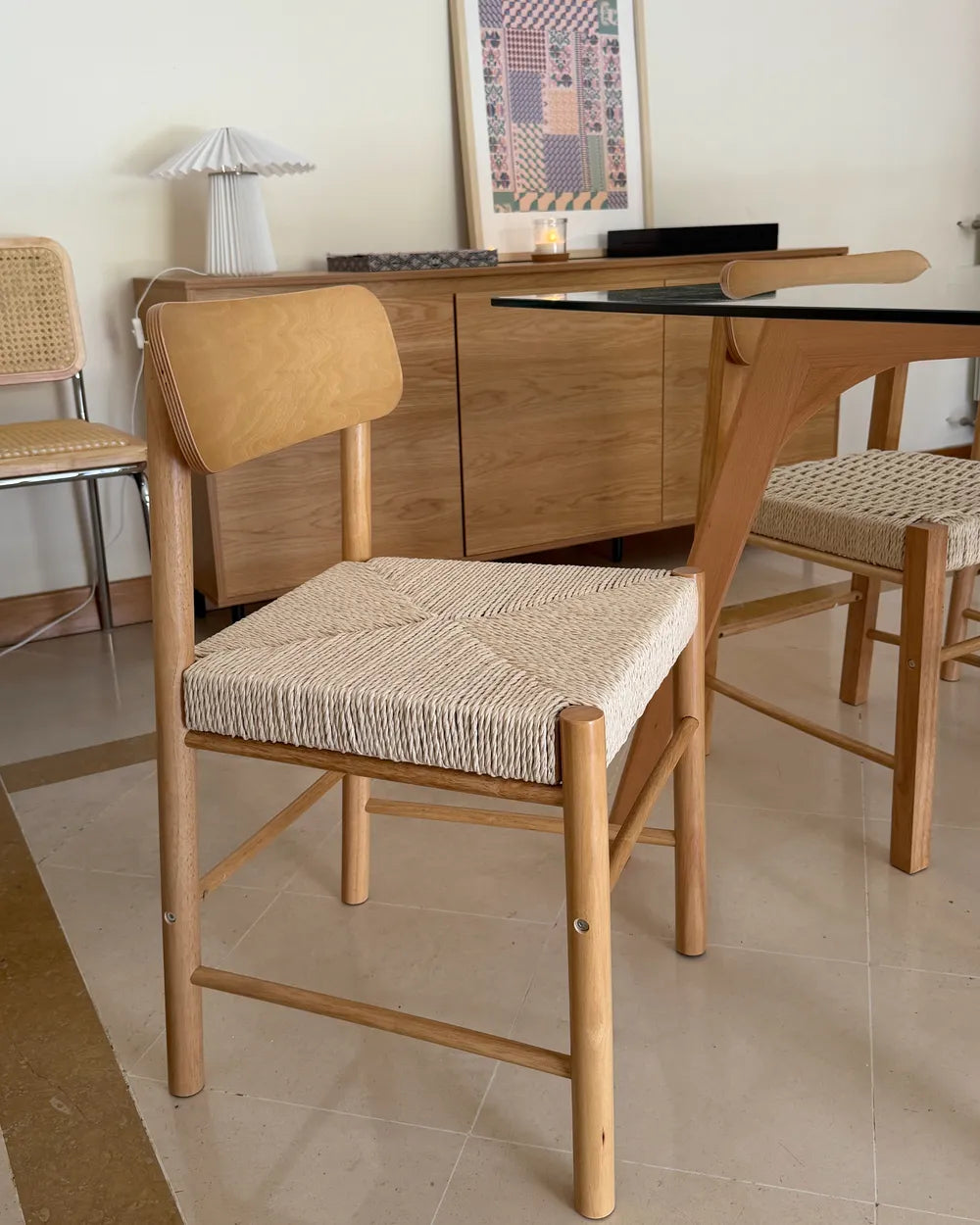 Set of 2 Dining Chairs Wood Light Brown Cara