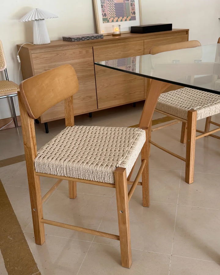 Set of 2 Dining Chairs Wood Light Brown Louie