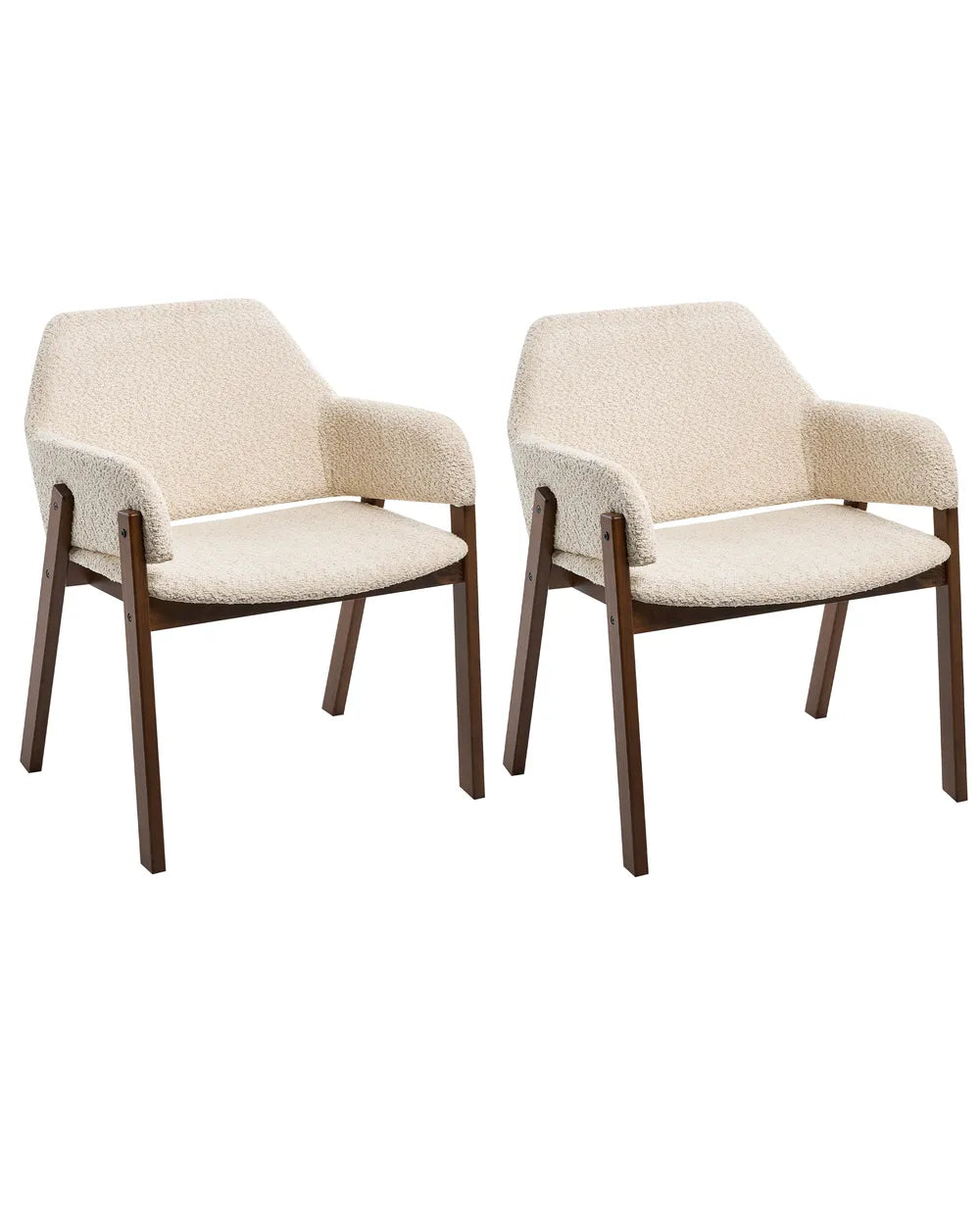 Set of 2 Dining Chairs Boucle Light Beige Missy