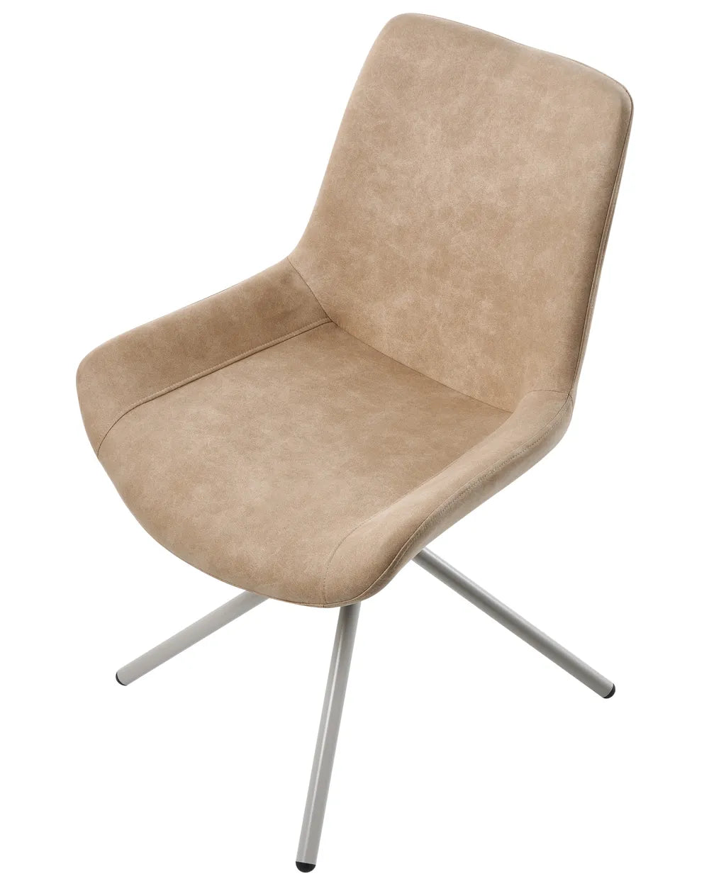 Set of 2 Dining Chairs Faux Suede Beige Art